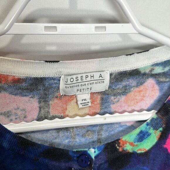 Vintage Joseph A. QU’EST-CE QUE C’EST SILK? Colourful cardigan PXL - Picture 3 of 4